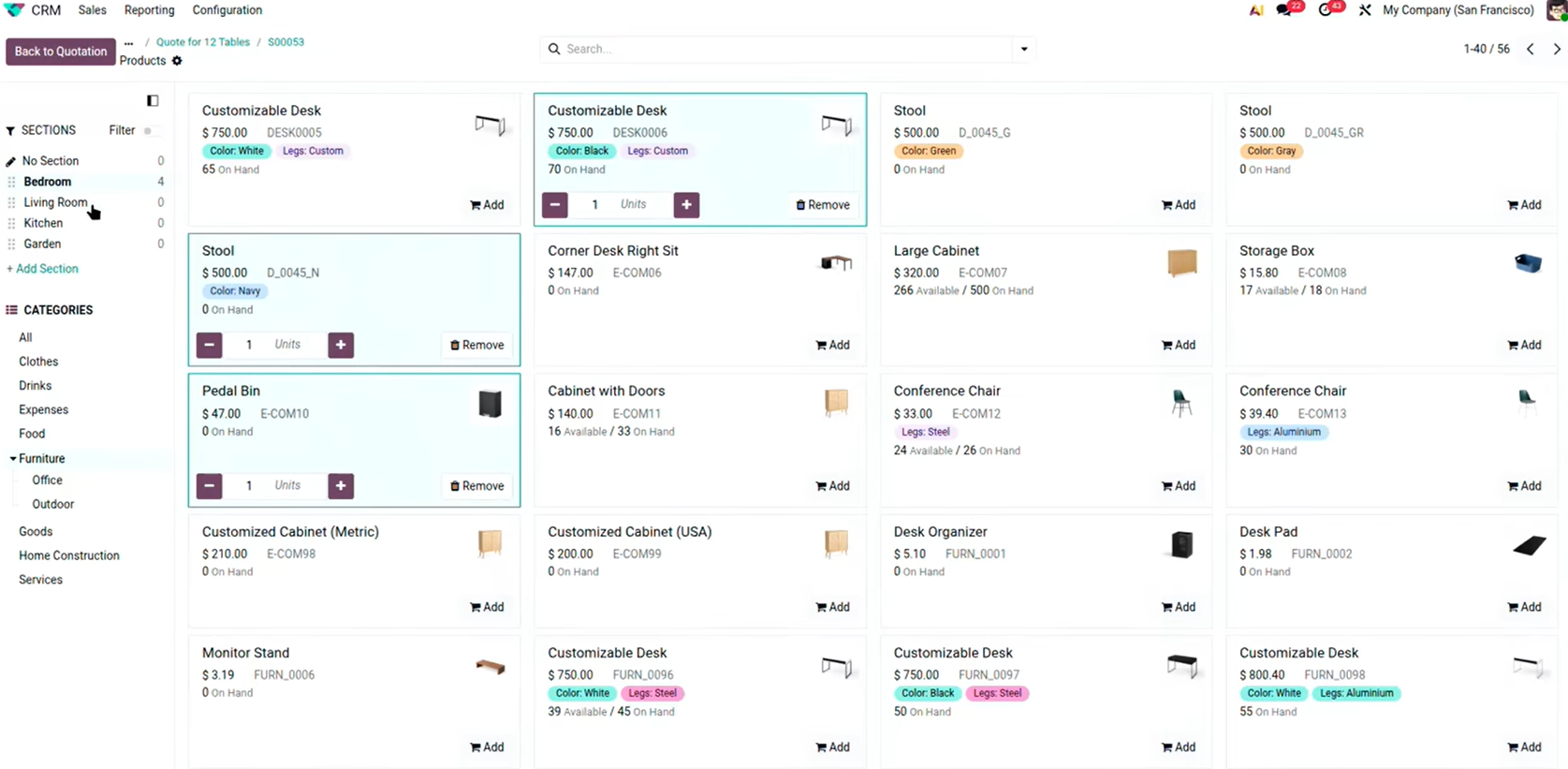 Nouveau catalogue produit Odoo 19