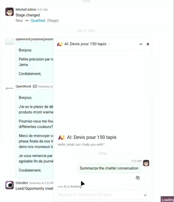 chatbot IA Odoo