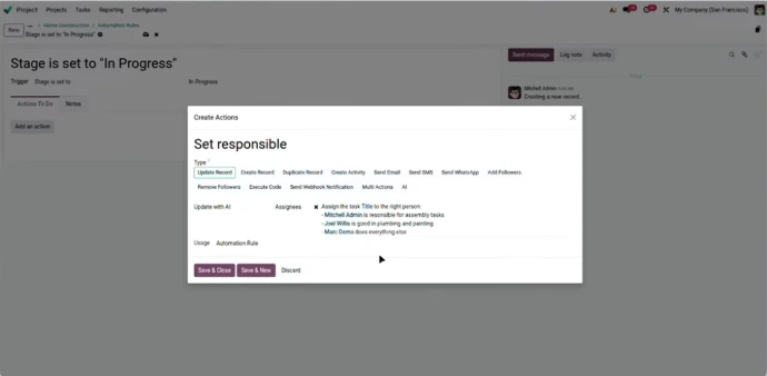 assignation automatique odoo ia