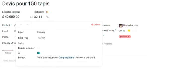 enrichissement automatique données odoo ia