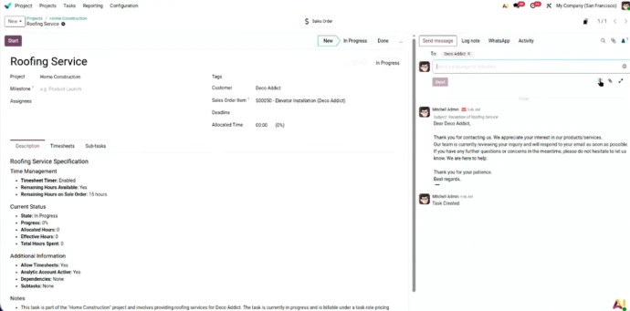 Module Projet Odoo 19