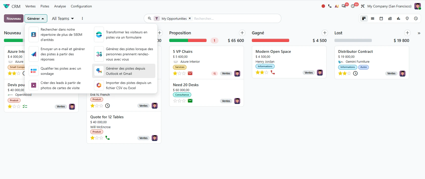 création de lead CRM odoo 20